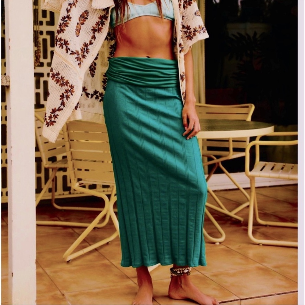 NWT Free People Beach green convertible skirt